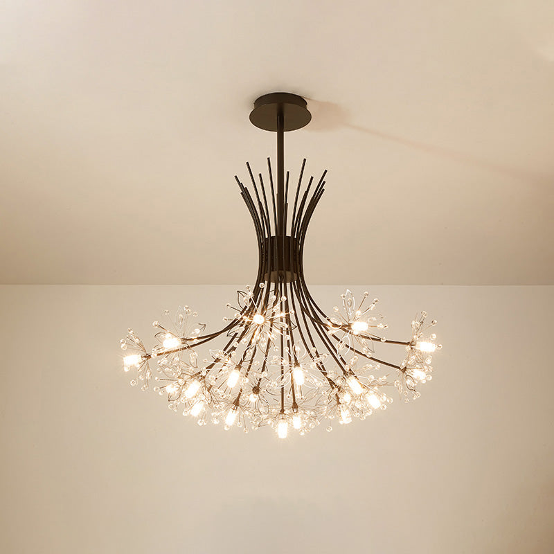 Multi-Arm Crystal Hanging Light Fixture 13-Bulb 20.5 Inch Diameter Sparkling Glass for Dining Room Living Room Entryway Bedroom Modern Adjus