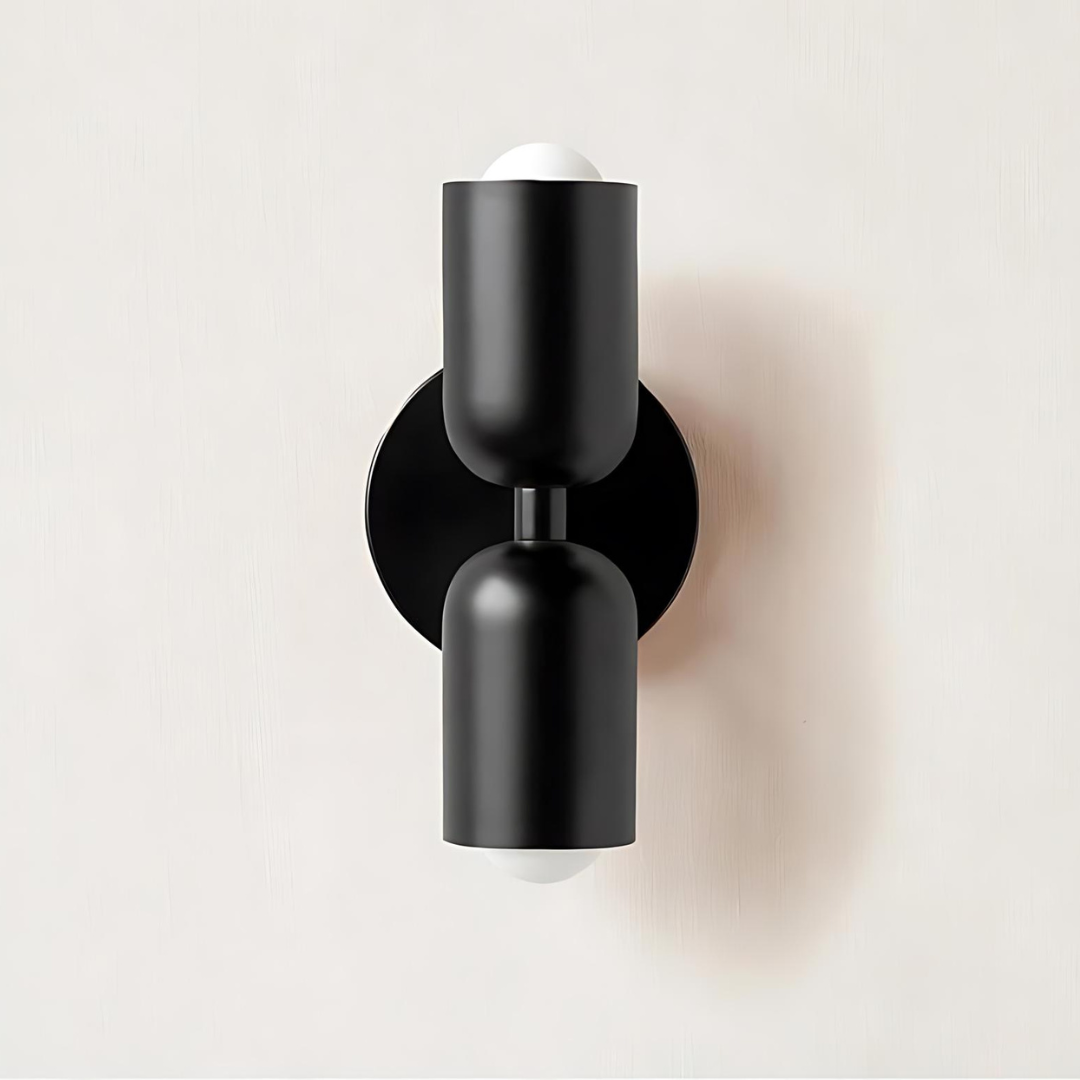 Dual-Socket Iron Sconce Warm Glow 4.7-Inch Cream E27 Fixture Compact Entry Bedroom Hallway Ambient Uplighting Living Room Corridor | Thomler