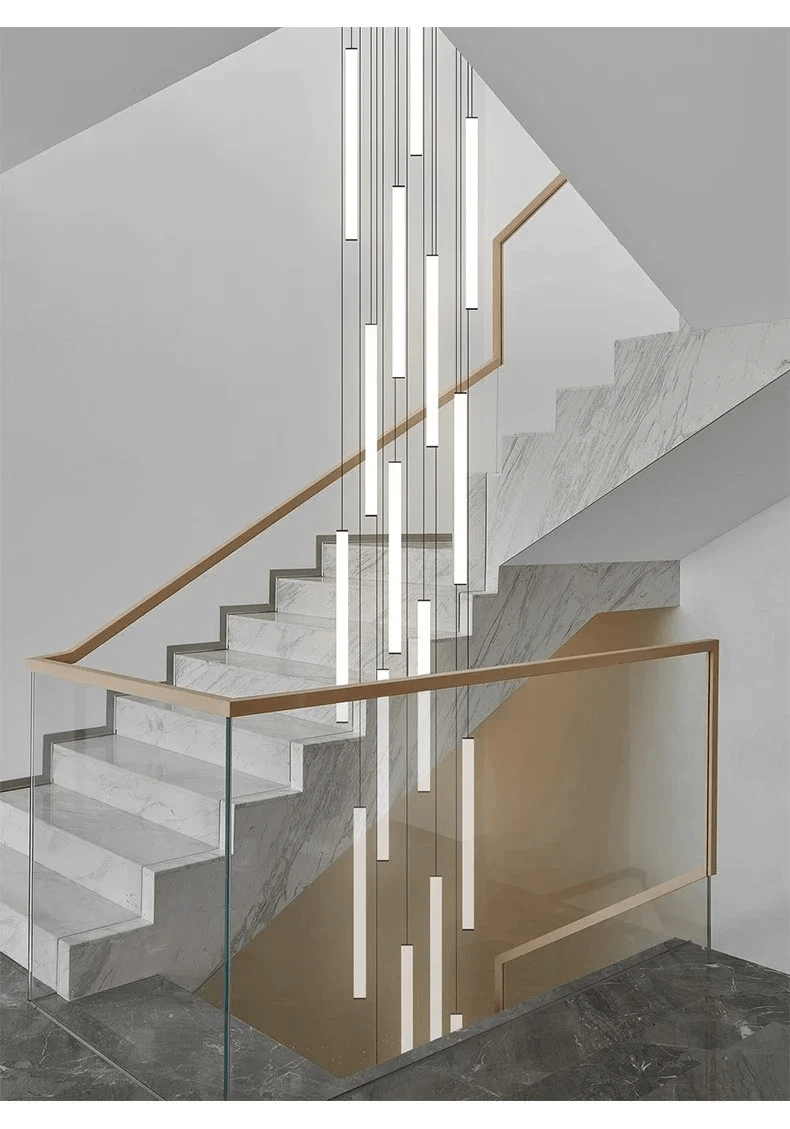 Adjustable Height LED Chandelier for Staircase & Foyer – Iron & Acrylic Multi-Light Fixture, 47–118 in Drop, 5–18 Bulb Configurations for En | Thomler