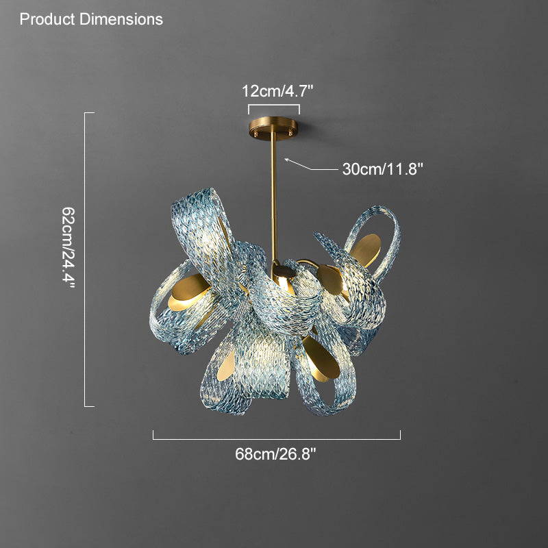 19-Light Glass Ceiling Fixture with Peacock Art Design for Dining Rooms & Large Spaces | Thomler