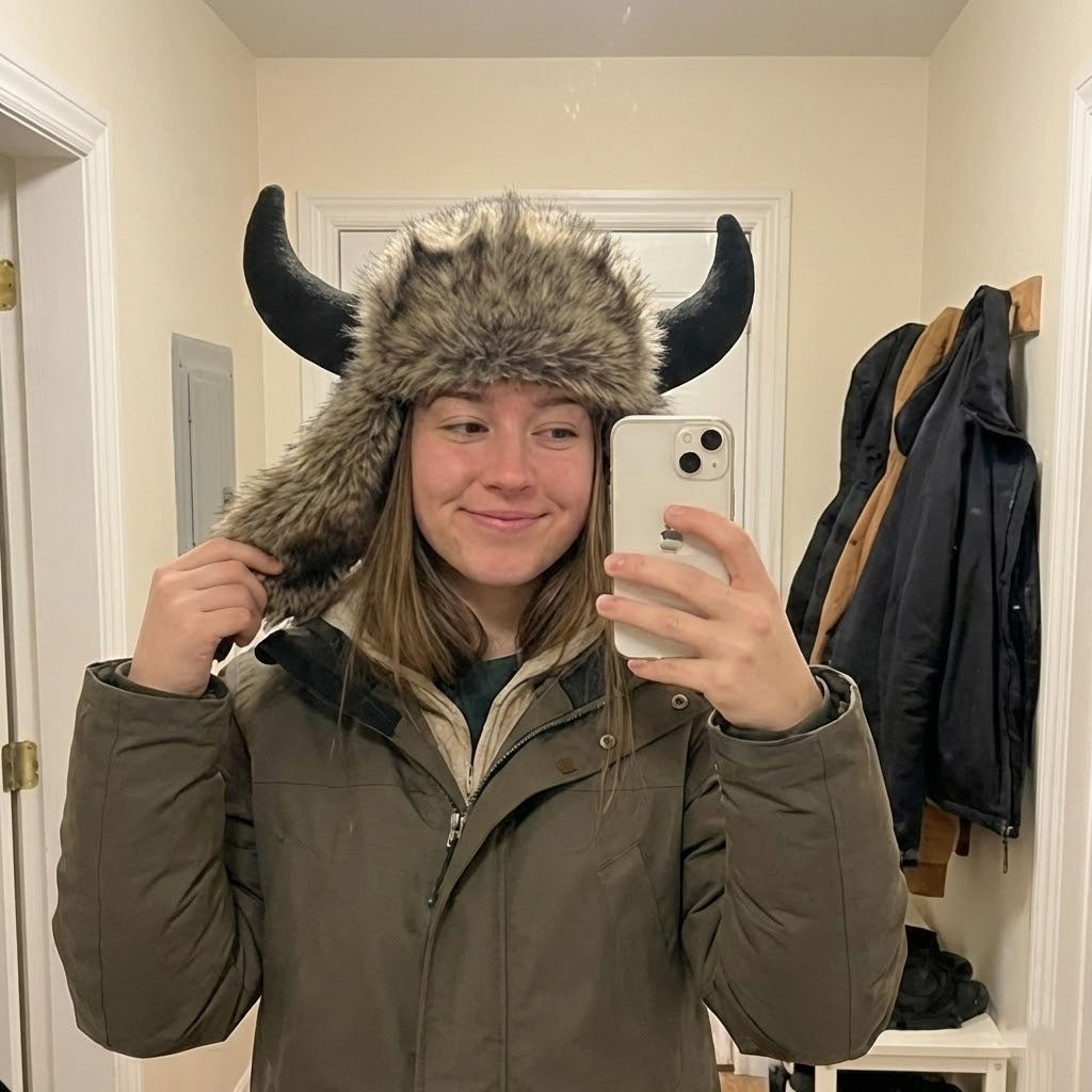 Horned Faux Fur Trapper Hat with Ear Flaps – Thick Insulated Winter Beanie for Men & Women