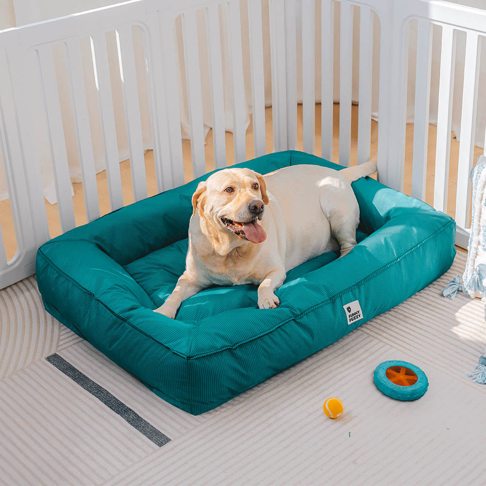 Cama para perro con bordes elevados, espuma para alivio articular y funda impermeable para razas grandes
