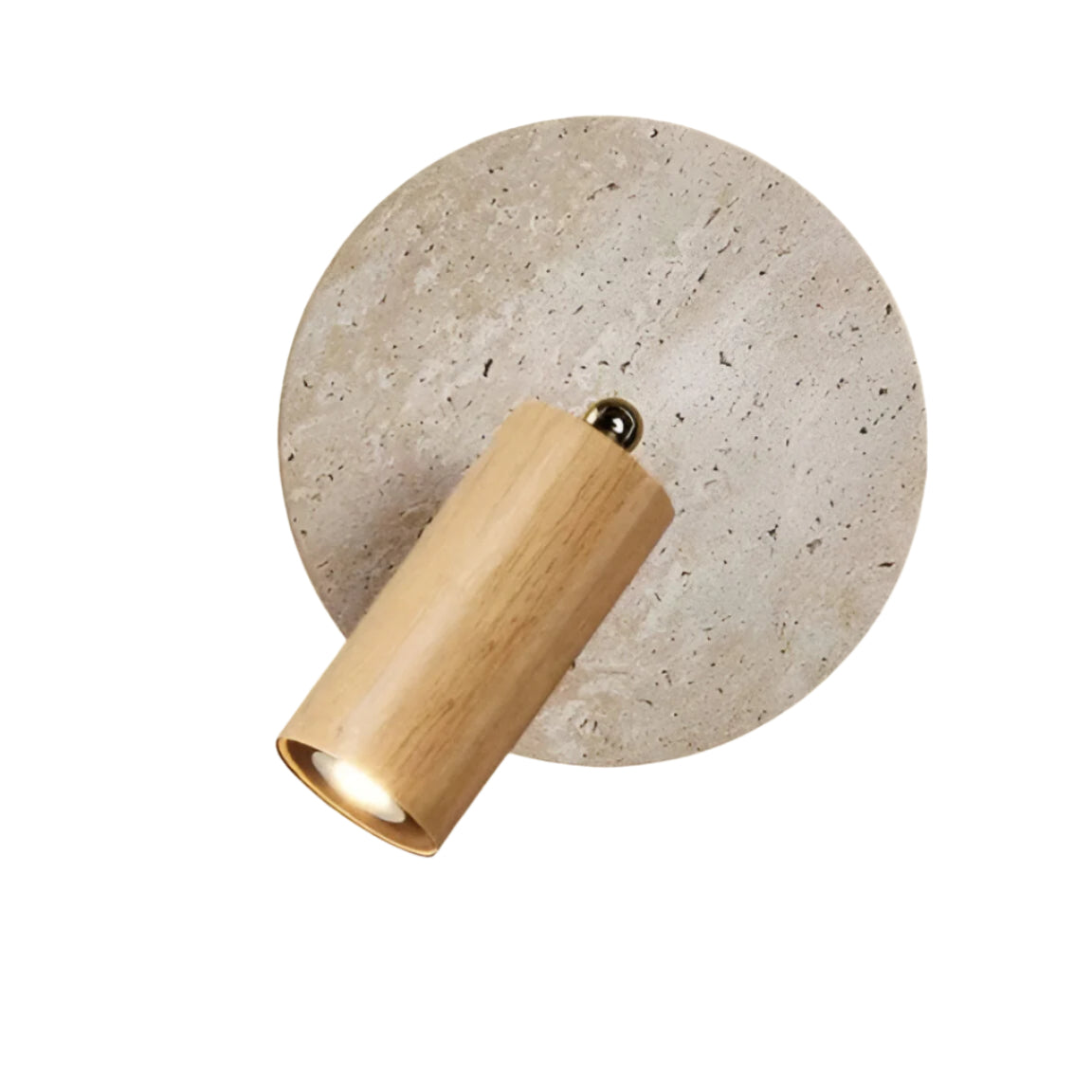 Rotatable Travertine Stone Sconce 7 Inch Adjustable Bedside Reading Light Warm LED Wall Mount Task Lighting Fixture for Bedroom Living Room | Thomler