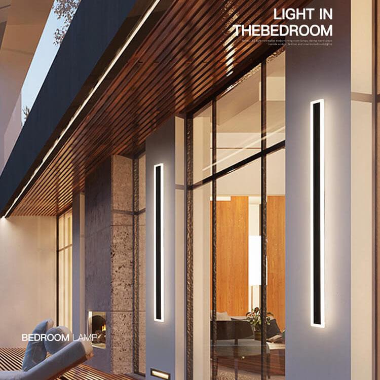 Outdoor LED Wall Sconce Hardwired Acrylic Fixture Black 12 in 7W-58W Energy-Saving Fence Patio Deck Entryway Lighting Modern Weather-Resista | Thomler