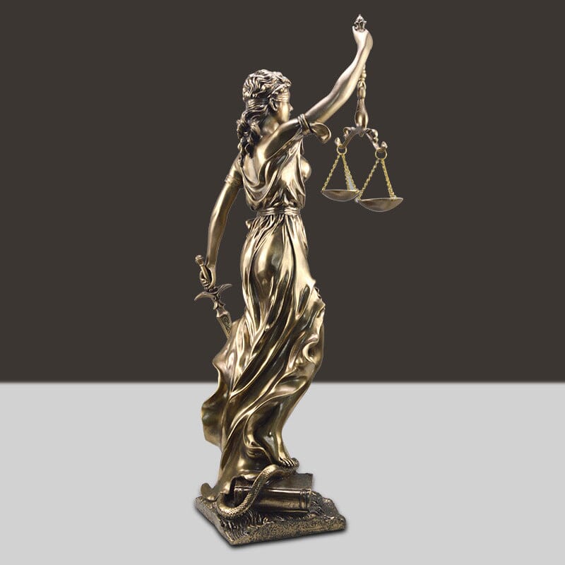 Lady-Justitia-Figur aus Kunstharz, 30 cm, bronzefarbene Statue für Büro, Schreibtisch, Bibliothek, Arbeitszimmer, Anwaltskanzlei, Dekoration, Rechtssymbol, Skulptur, Bücherregal-Ornament | Thomler