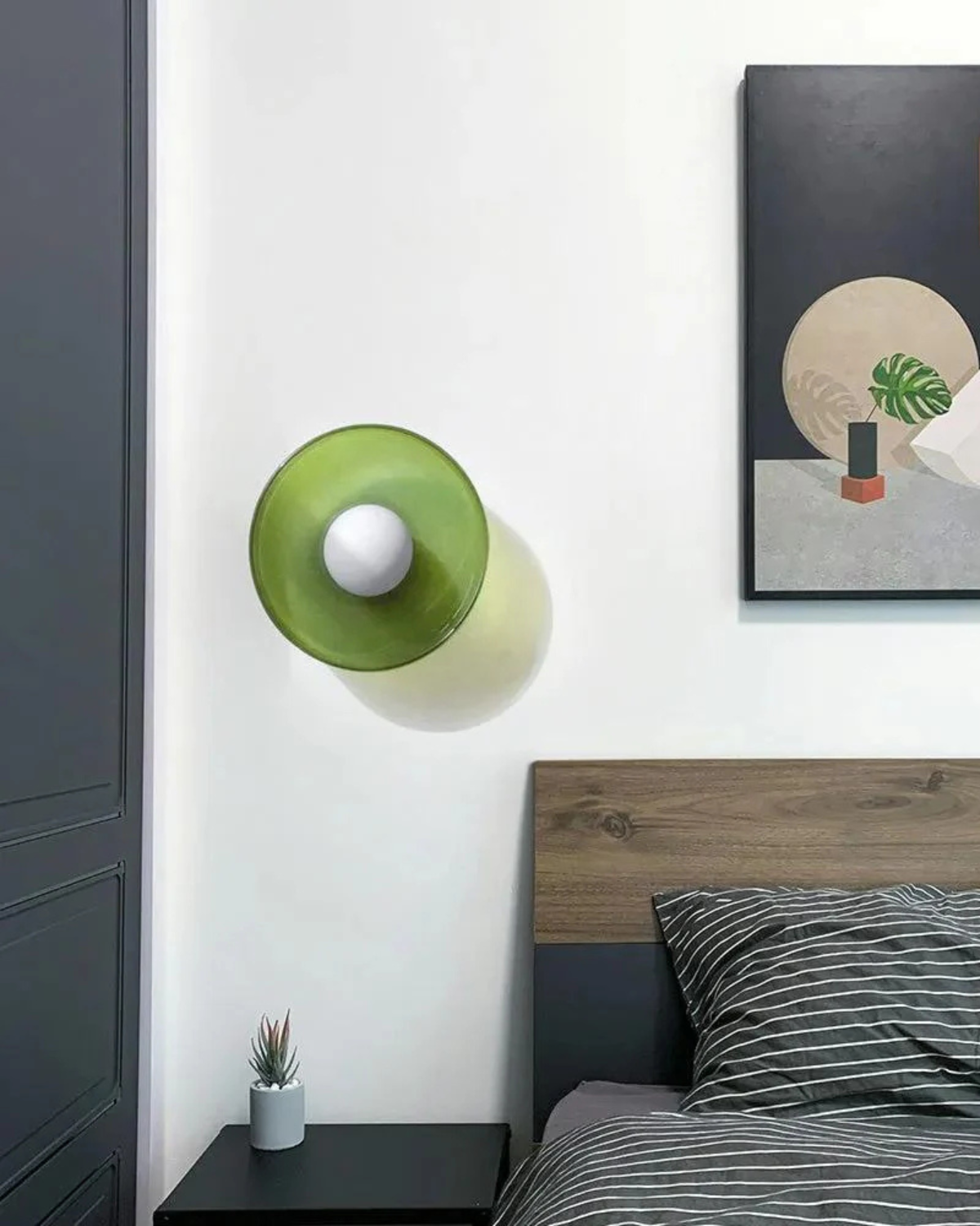 Flush Mount Ceiling Light with Glass Shade and Metal Frame for Living Room, Bedroom, Hallway – Round Overhead Fixture with Warm White Glow | Thomler