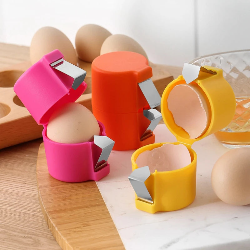 Herramienta manual de cocina para romper huevos con separador integrado y clip de acero inoxidable para cocinar, hornear y preparar desayunos de forma limpia | Thomler