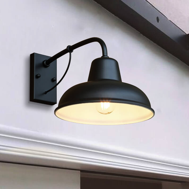 Iron Exterior Sconce 10×9×16 in Black Industrial Hardwired E26 Socket for Garden Fence Entryway Pathway Home Porch Deck Ambient Outdoor Ligh | Thomler