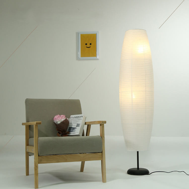Dual-Socket Upright Lamp with Rice Paper Diffuser 54-Inch Tall White or Black for Bedside & Lounge | Thomler