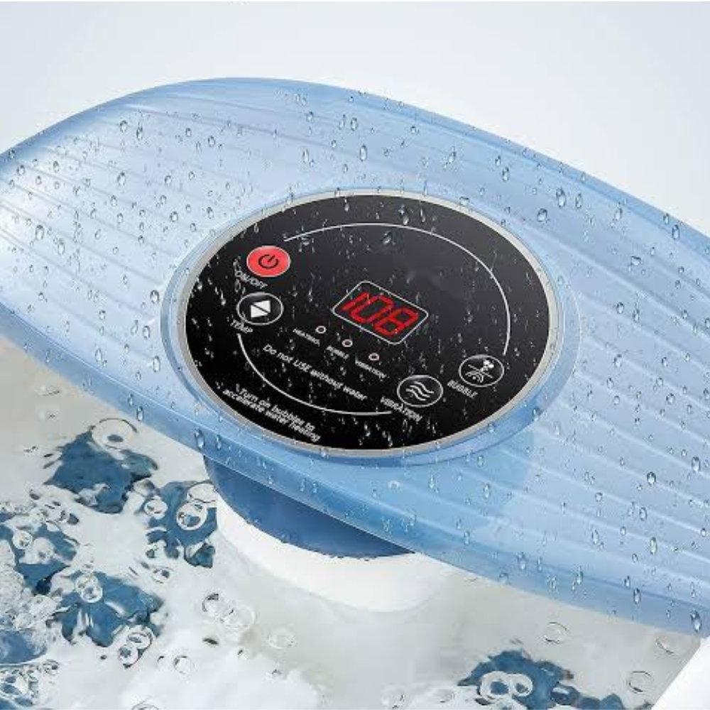 Voetenbad met bubbeljets en vibratiemassagerollers, verwarmd water