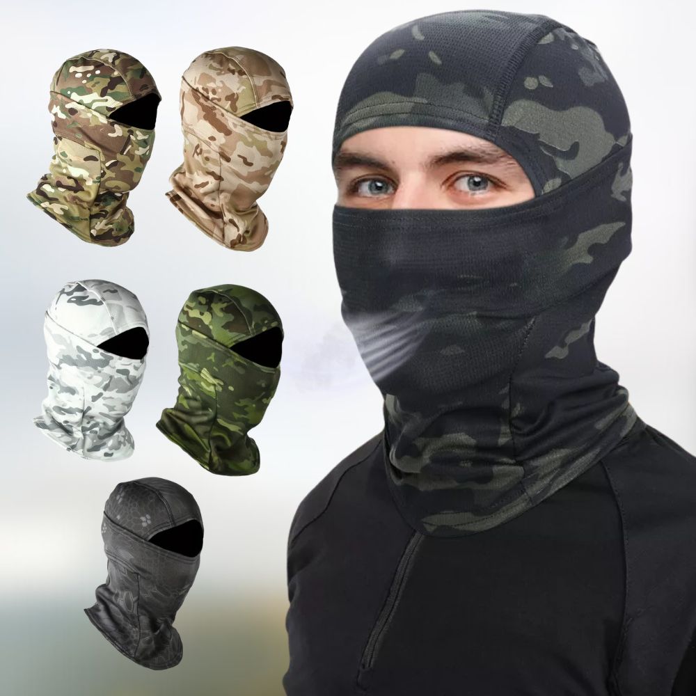 Fleece gevoerde camouflage bivakmuts volledig gezichtsmasker