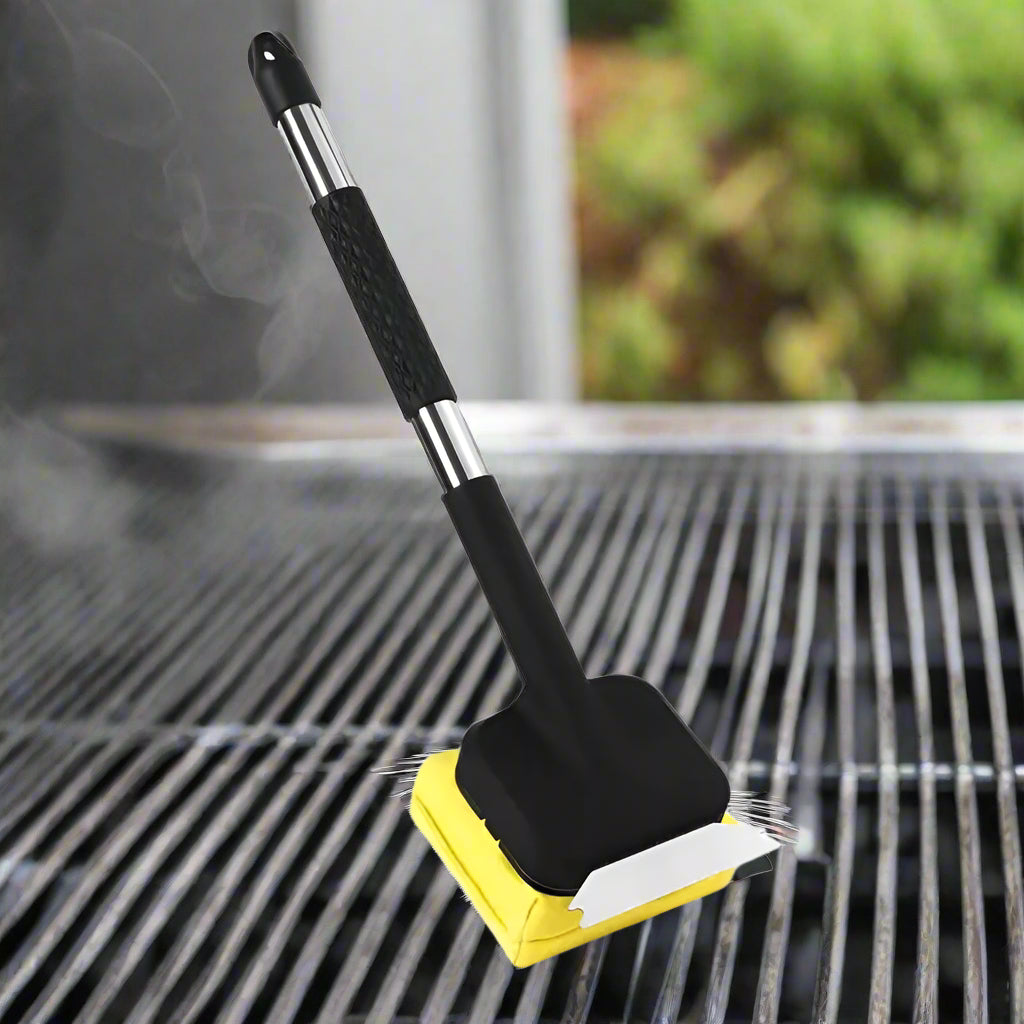 Grillborstel met stoomreiniging en schraper