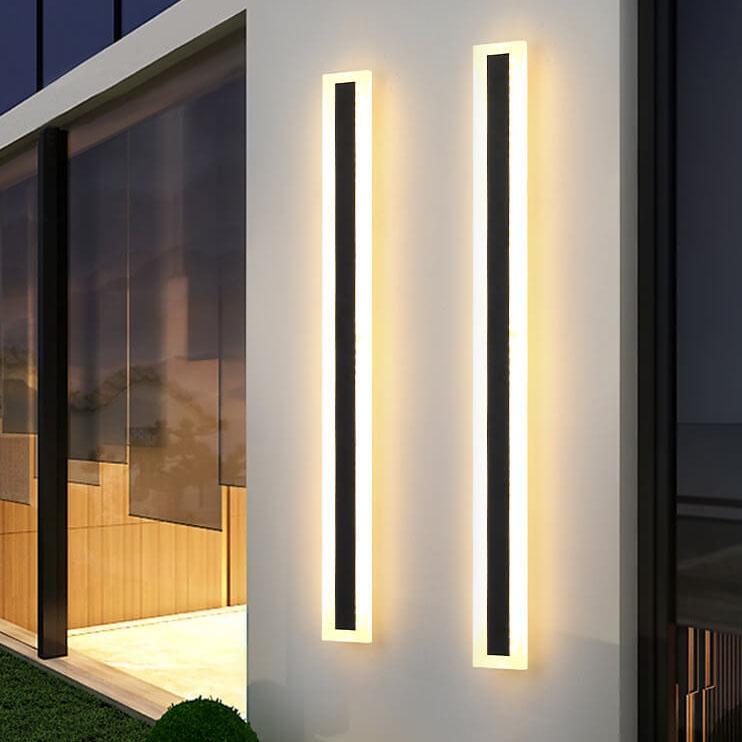 Outdoor LED Wall Sconce Hardwired Acrylic Fixture Black 12 in 7W-58W Energy-Saving Fence Patio Deck Entryway Lighting Modern Weather-Resista | Thomler