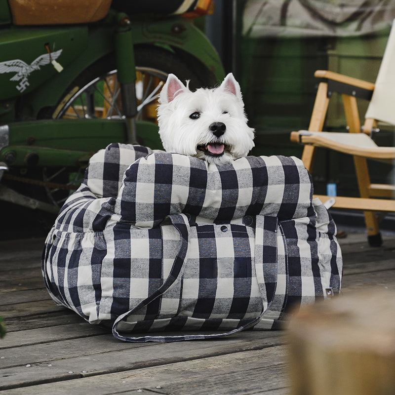 Asiento elevador para perros grandes – Transportín de viaje portátil con correa para el hombro, cojín de algodón lavable para SUV, camioneta y sedán – Seguro