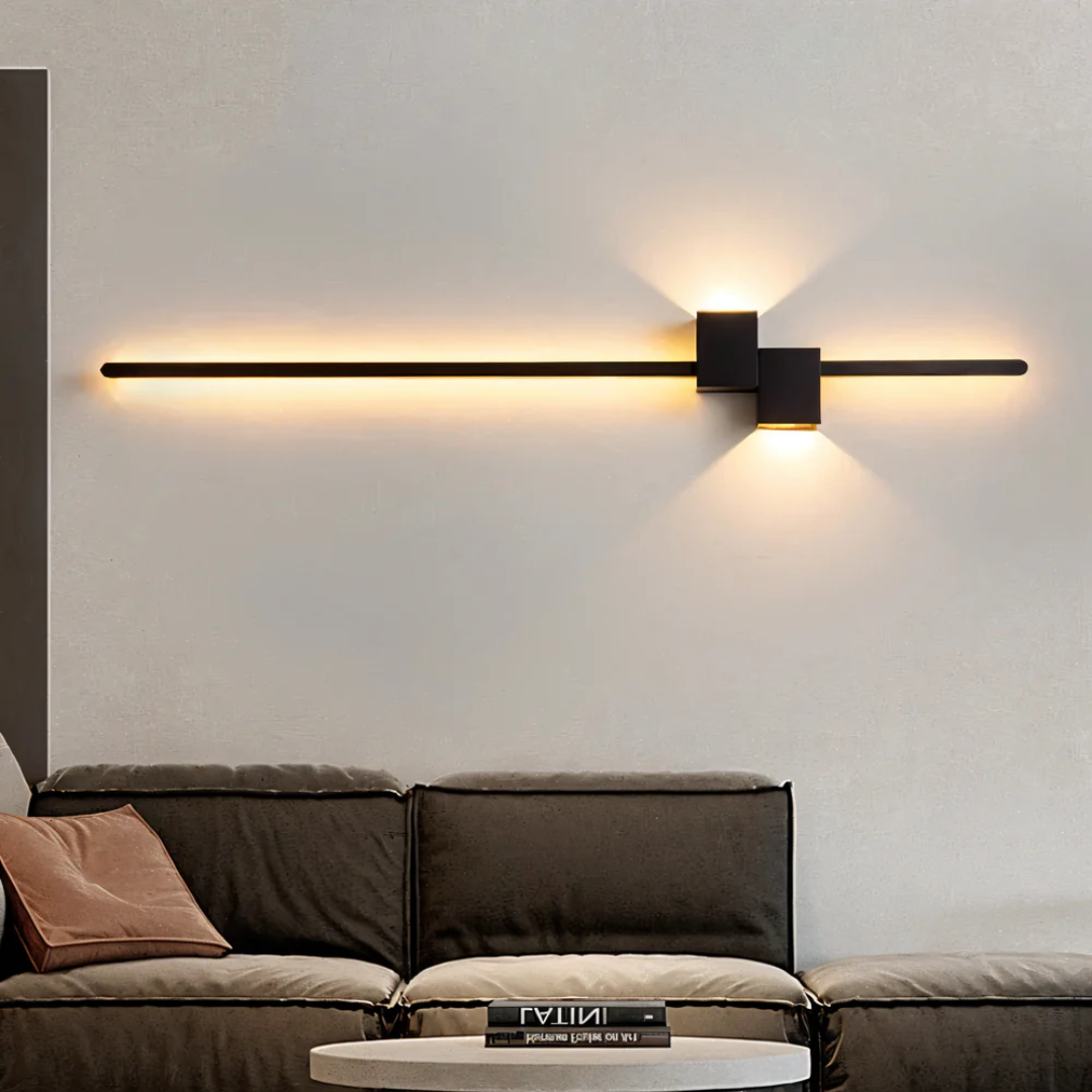 Linear LED Sconce 24 Inch Aluminum Up Down Light for Bedroom Hallway Living Room Modern Indoor Fixture Black White Gold 3000K | Thomler