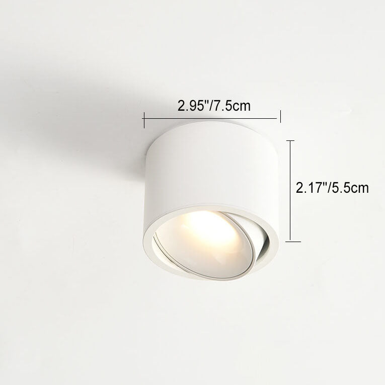 Low-Profile Aluminum LED Ceiling Fixture 3.7 Inch Round 12W Contemporary Overhead Lighting Hallway