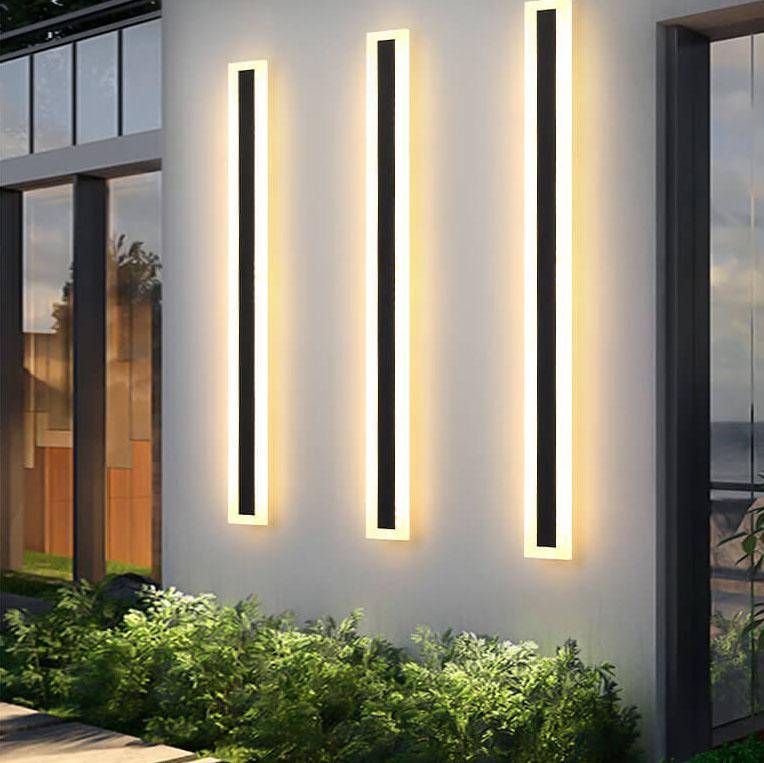 Outdoor LED Wall Sconce Hardwired Acrylic Fixture Black 12 in 7W-58W Energy-Saving Fence Patio Deck Entryway Lighting Modern Weather-Resista | Thomler