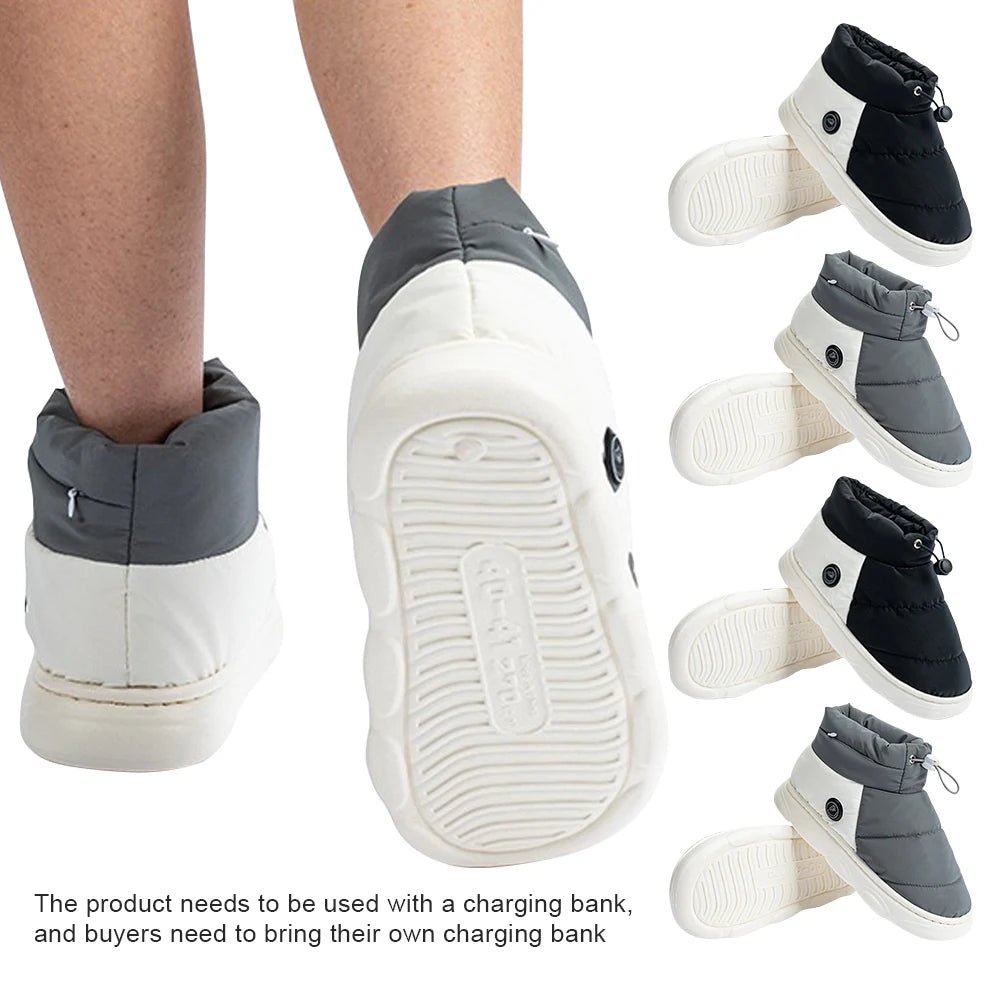 Verwarmde schoenen met verstelbare voetenwarmers