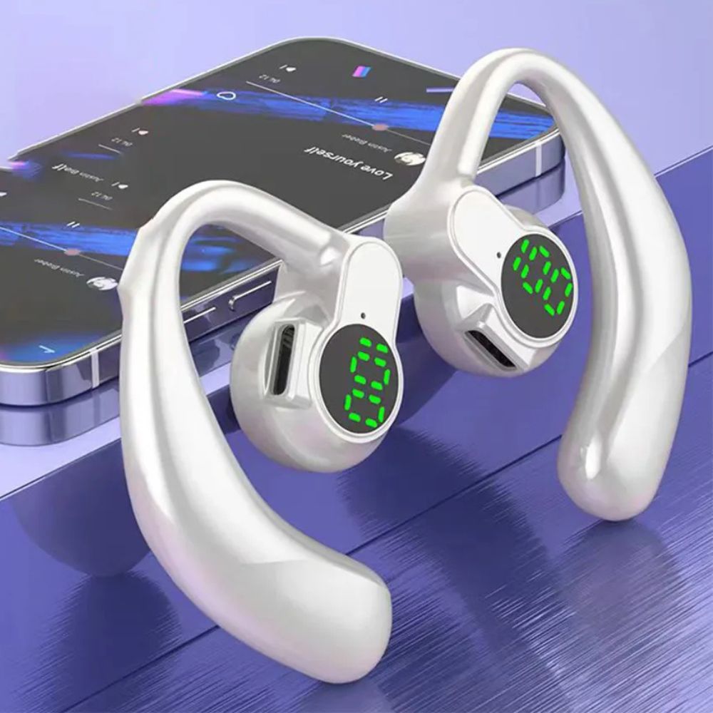 Auriculares de oreja abierta con conducción de aire y control táctil, batería de 20 horas