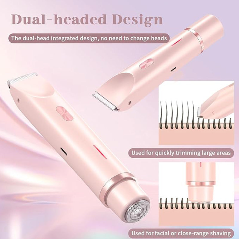 Rechargeable Dual-Head Precision Trimmer for Face, Underarms & Bikini Line – Waterproof IPX7, USB-C Fast Charging, Gentle on Sensitive Skin | Thomler