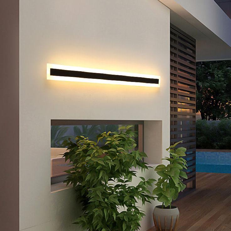 Outdoor LED Wall Sconce Hardwired Acrylic Fixture Black 12 in 7W-58W Energy-Saving Fence Patio Deck Entryway Lighting Modern Weather-Resista | Thomler