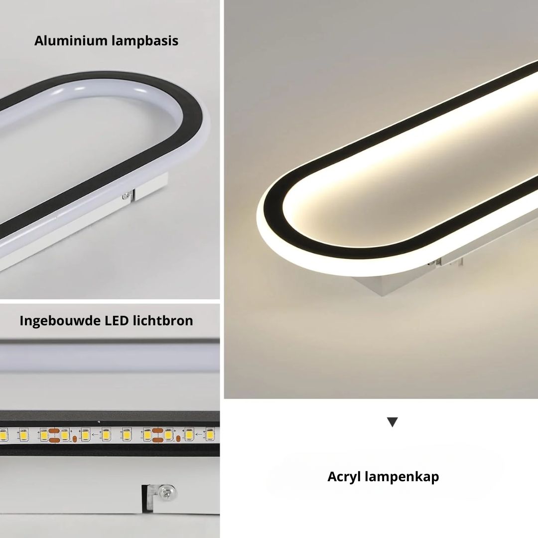 Flush Mount LED Ceiling Light Oval Low Profile Black White for Bedroom Hallway Entry Foyer Contemporary Overhead Lighting Modern Minimalist | Thomler