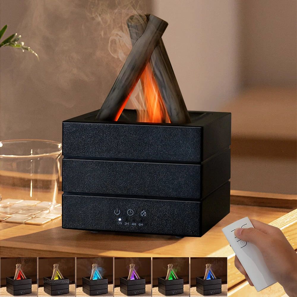 Realistische vlam-aroma-diffuser en luchtbevochtiger