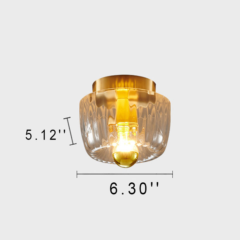 Hardwired Ceiling Light 6.3 Inch Gold Finish for Bedroom Living Room Hallway Bathroom Compact Wall Mount E14 E12 Base Compatible with LED In | Thomler
