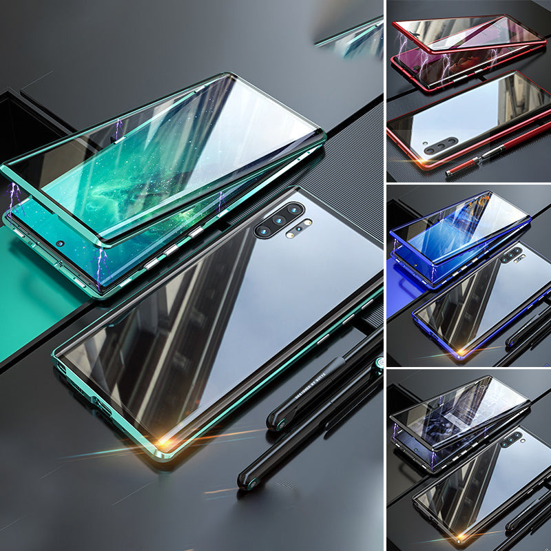 Magnetisch gehard glazen telefoonhoesje voor Samsung Galaxy met dubbelzijdige bescherming en zelfsluitende vergrendeling