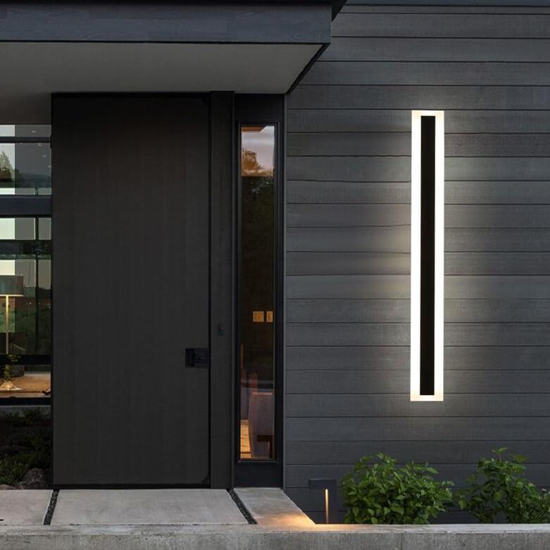 Outdoor LED Wall Sconce Hardwired Acrylic Fixture Black 12 in 7W-58W Energy-Saving Fence Patio Deck Entryway Lighting Modern Weather-Resista | Thomler