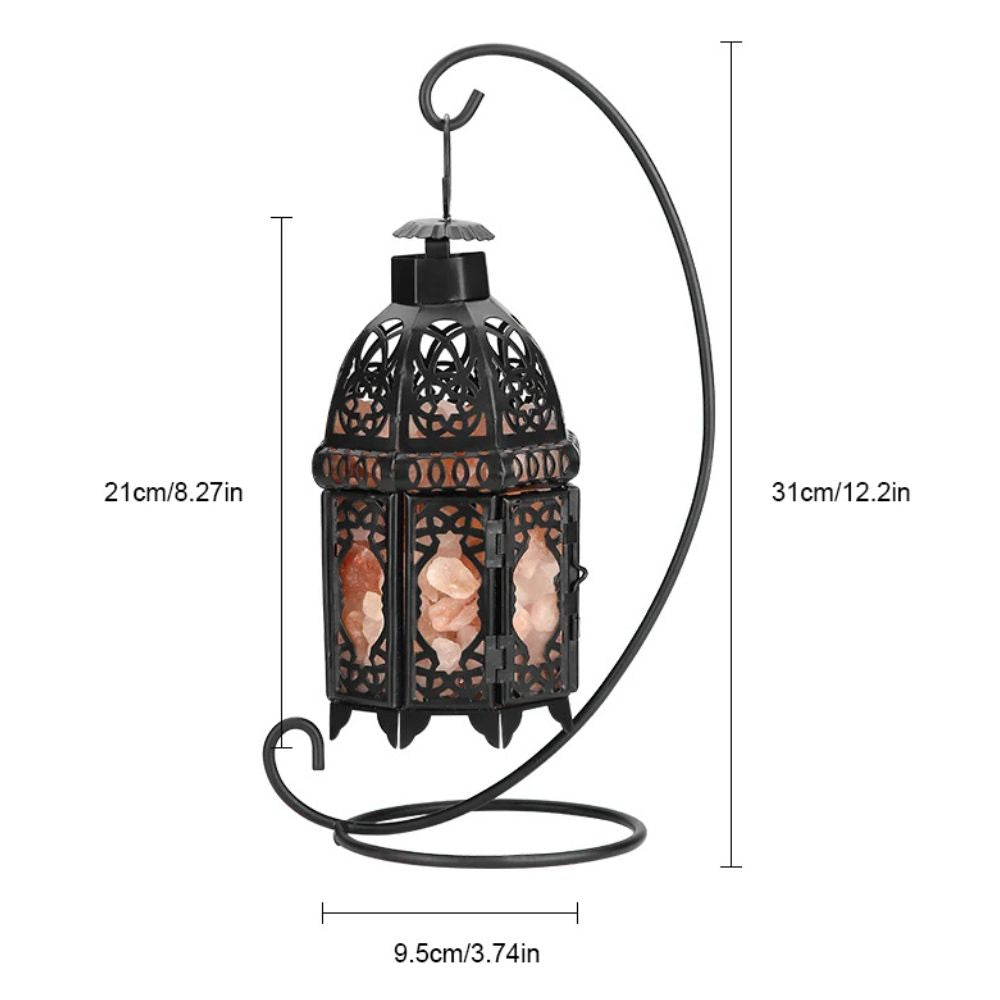 Vintage-Tischlampe aus Eisen mit Salzstein
