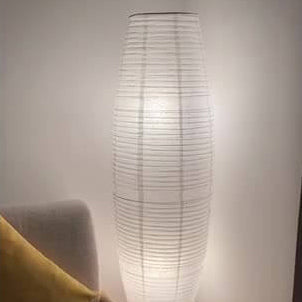 Dual-Socket Upright Lamp with Rice Paper Diffuser 54-Inch Tall White or Black for Bedside & Lounge | Thomler