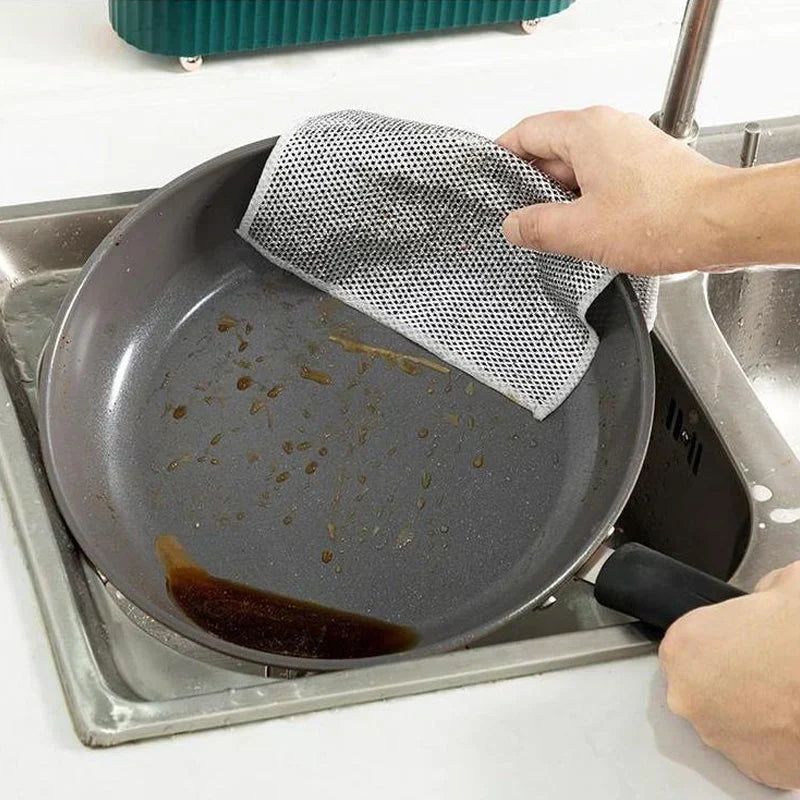 Paños de malla para fregar platos de cocina, juego de limpieza, estropajo seguro para superficies delicadas, paquete de 10 para ollas y sartenes | Thomler