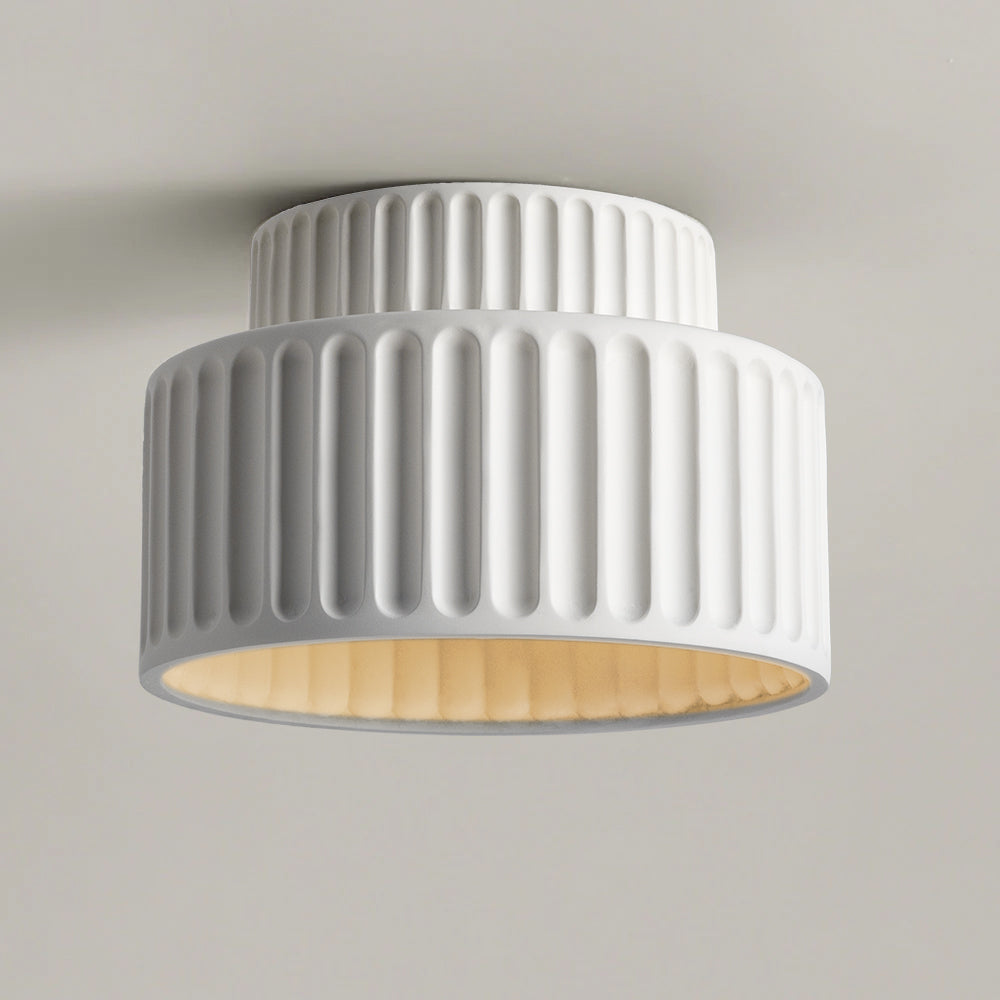 Flush Mount Resin Ceiling Light 10 in White for Low Ceilings Kitchen Hallway Bedroom Dining Room Compact Overhead Fixture E26 Socket | Thomler