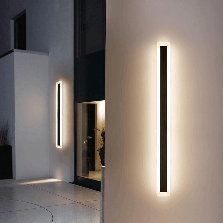 Outdoor LED Wall Sconce Hardwired Acrylic Fixture Black 12 in 7W-58W Energy-Saving Fence Patio Deck Entryway Lighting Modern Weather-Resista | Thomler
