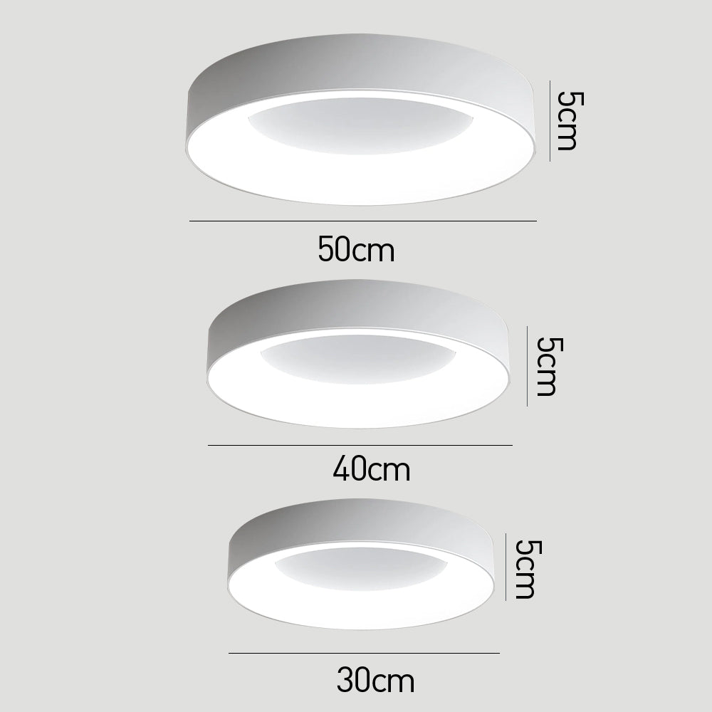 Round Flush Mount LED Fixture Iron Acrylic Low Profile for Bedroom Hallway Living Room Kitchen Dining Room Modern Minimalist Slim Design | Thomler
