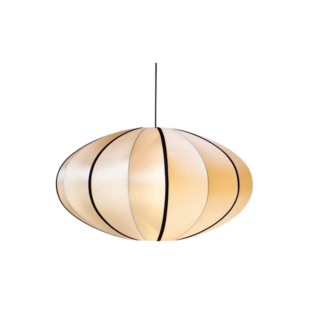 Fabric Ceiling Light 16-Inch Orb Shade for Dining Room Bedroom Kitchen Island White Silk Hanging Fixture E27 Socket Adjustable Height | Thomler
