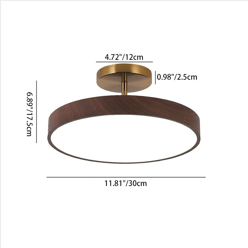 Close-to-Ceiling LED Fixture 12-Inch Iron Round Low-Profile for Hallways Bedrooms Kitchens Entryways Modern Dimmable 3000K-5000K | Thomler