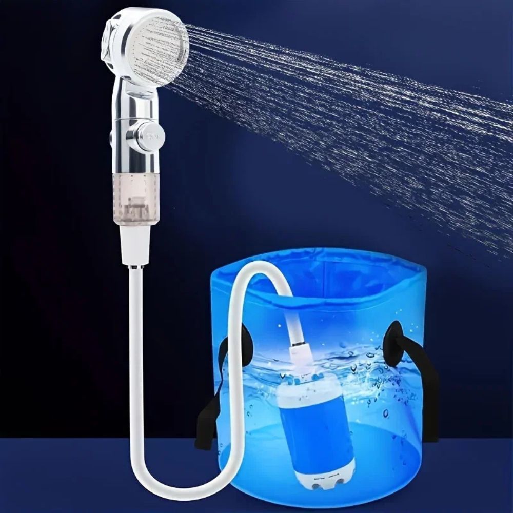Tragbarer wiederaufladbarer USB-Wasserpumpen-Duschkopf