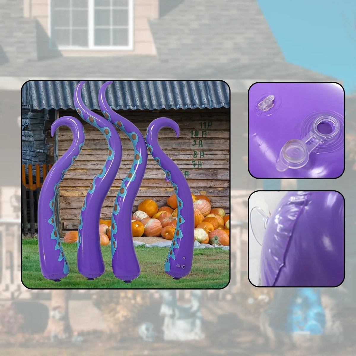 Enorme opblaasbare octopus-tentakels enge Halloween-decoraties