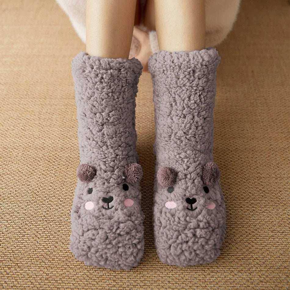Kawaii beren-fleece warme sokken