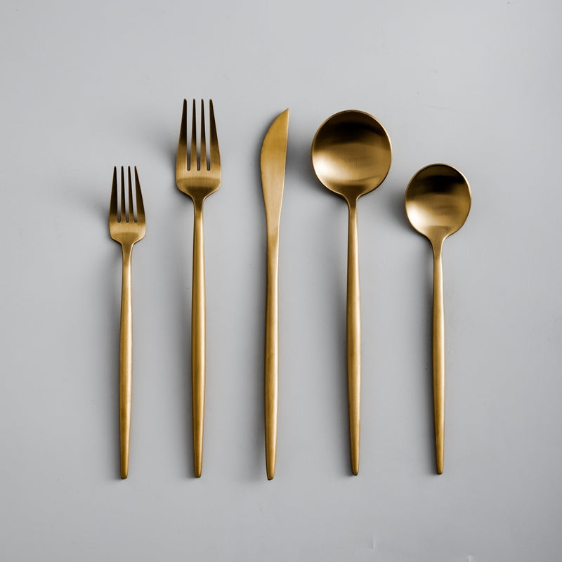 Titanium-Coated Stainless Steel Flatware Set – 18/10 Premium Dinnerware Service for Everyday Dining & Special Occasions | Thomler
