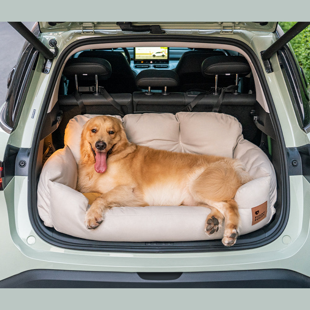 Funda de asiento de coche para perros – Hamaca de viaje acolchada para perros medianos y grandes con correas de seguridad y bolsillos de almacenamiento