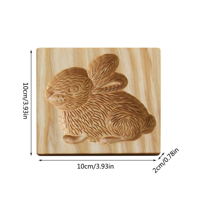 Cortador de galletas de madera con siete diseños estacionales y molde de presión y elevación