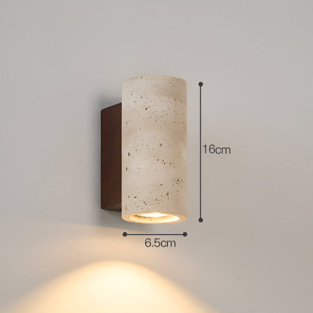 Travertine Stone Sconce Dual-Direction Light 12.6 Inch Vertical Fixture Natural Beige E27 Socket for Bedrooms Hallways Staircases Living Roo | Thomler