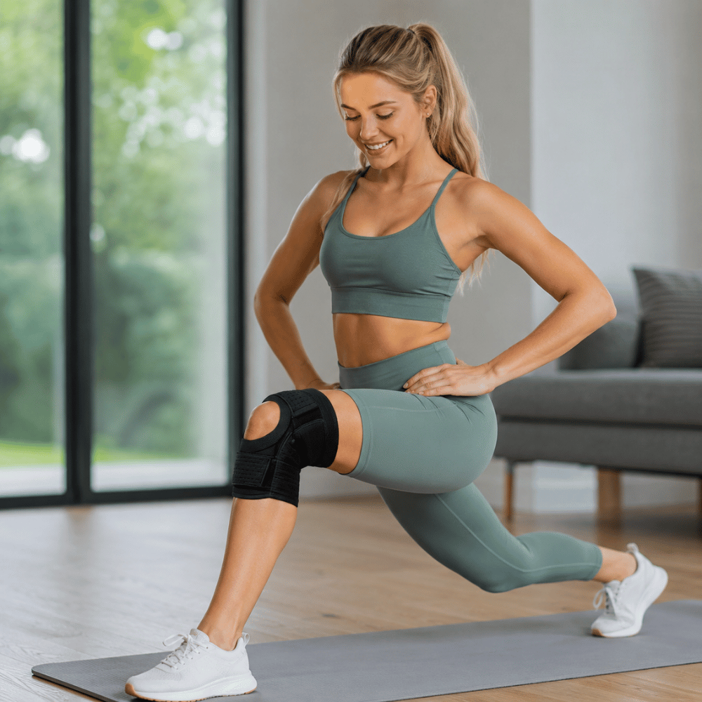 Adjustable Knee Brace with Stabilizing Straps – Breathable Compression Sleeve for Sports