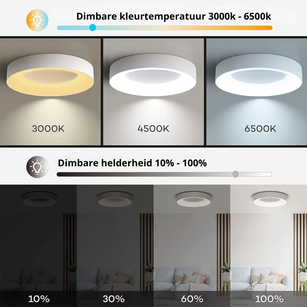 Round Flush Mount LED Fixture Iron Acrylic Low Profile for Bedroom Hallway Living Room Kitchen Dining Room Modern Minimalist Slim Design | Thomler