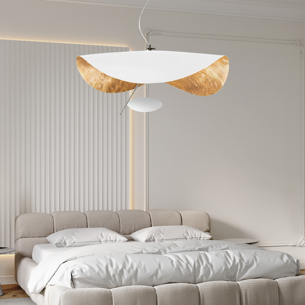 Modern LED Overhead Fixture 17W Metal Hanging Light Black White Gold for Kitchen Dining Room Bedroom Ceiling Mounted | Thomler