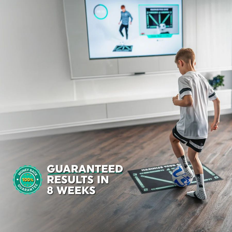 Soccer Skills Training Mat 35 in × 24 in Indoor Footwork Dribbling Practice Set Ball Control Exercises Youth Home Drills Anti-Slip Socks | Thomler