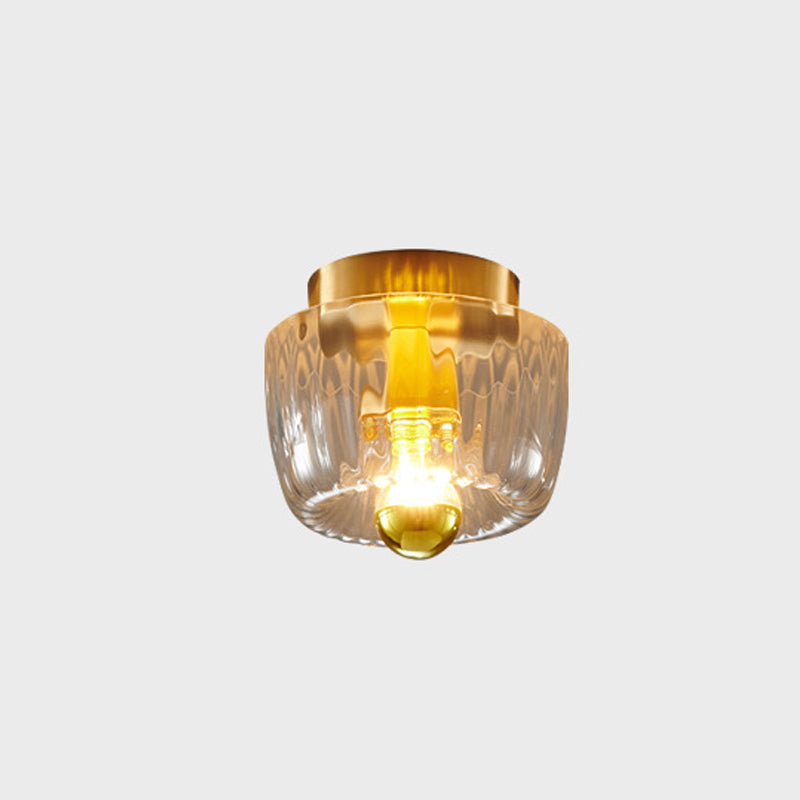 Hardwired Ceiling Light 6.3 Inch Gold Finish for Bedroom Living Room Hallway Bathroom Compact Wall Mount E14 E12 Base Compatible with LED In | Thomler